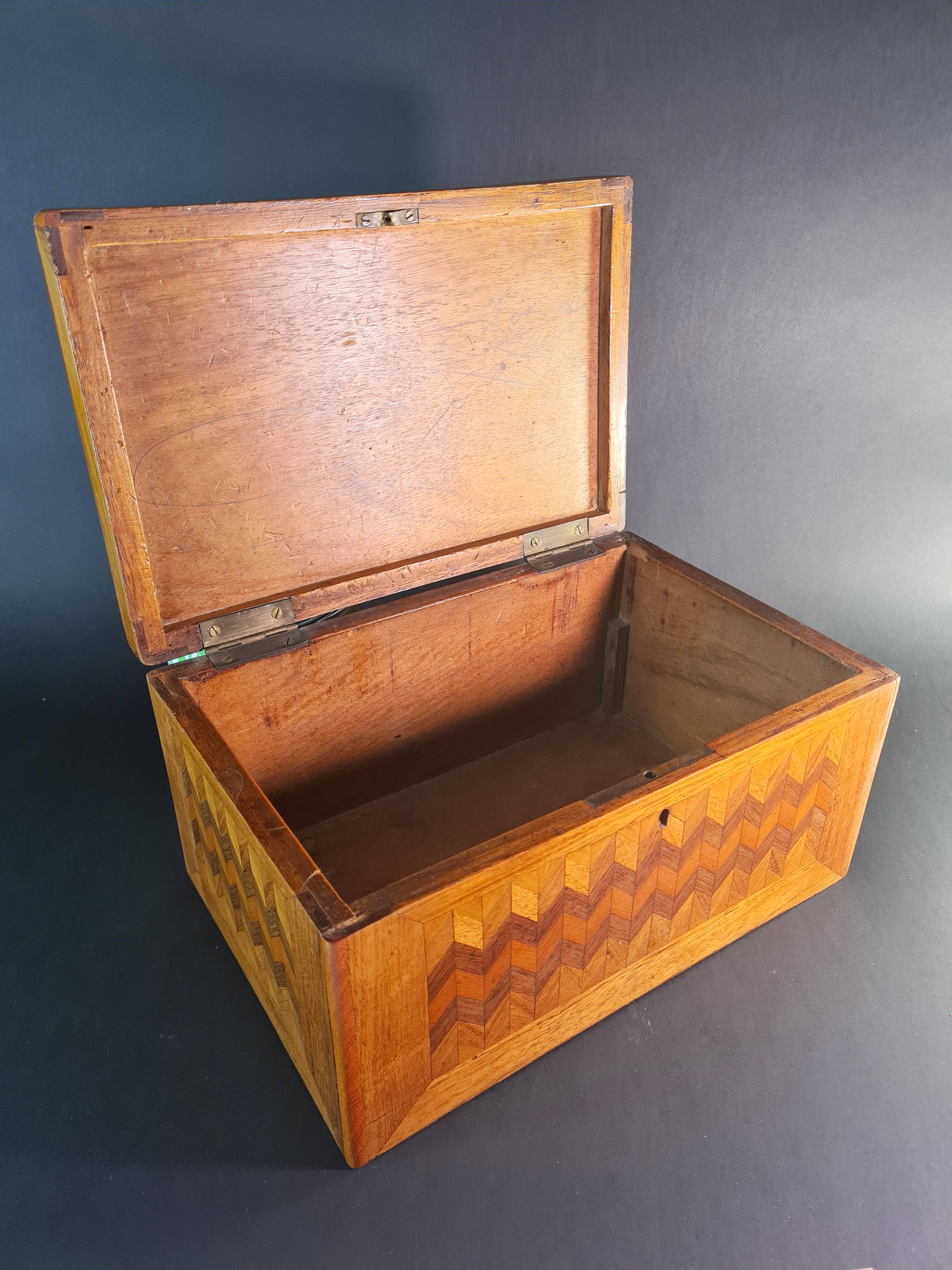 Marquetry Jewelry or Keepsake Box – Vintage Elegance in Pre-Cut Wood