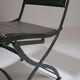 Foldable chair in wrought iron and leather. c. 1950