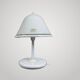 Lampe de table champignon en verre Murano et métal blanc, 1970