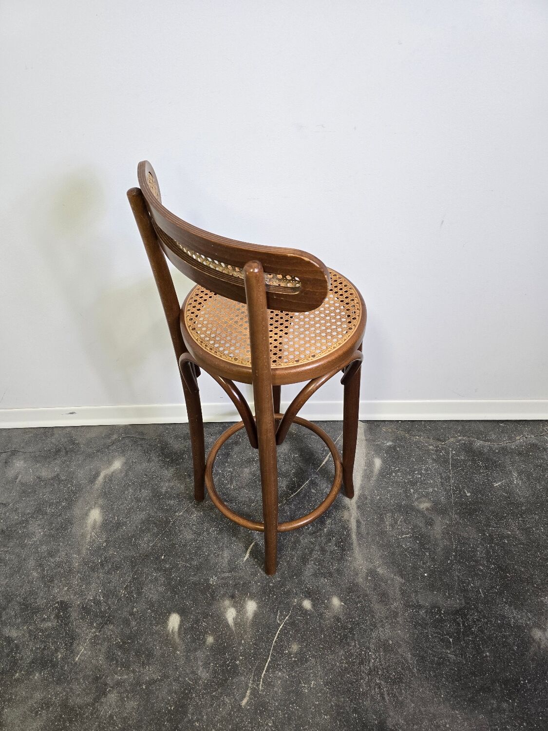Bentwood Bar Stool with Cane Seat & Back