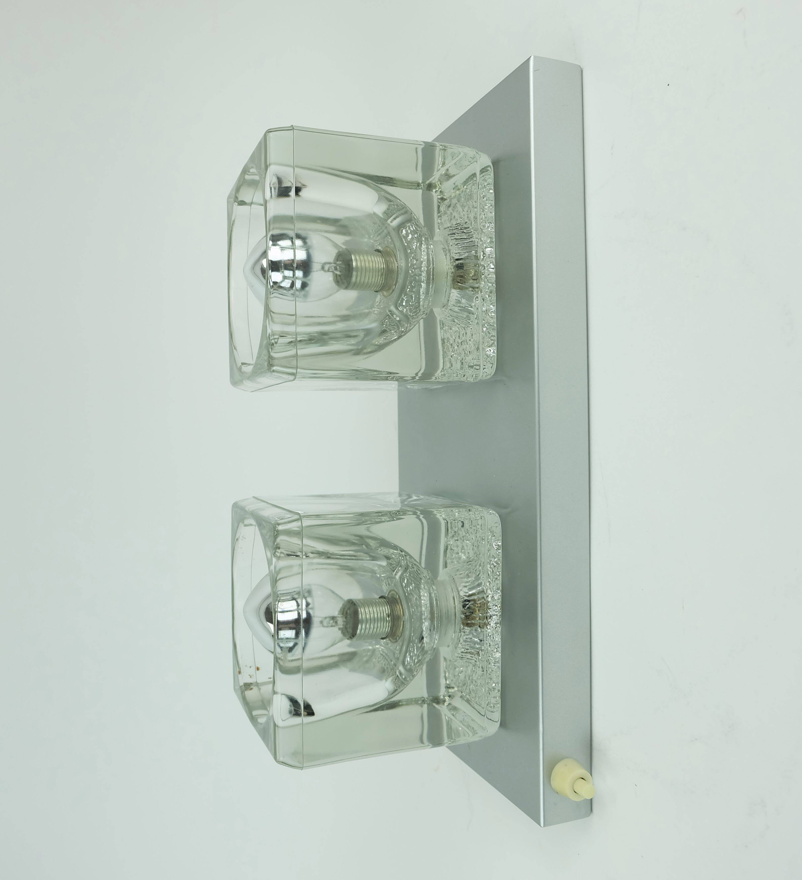 no. 2 of 2 mid century peill & putzler SCONCE with 2 glass cubes 60s/70s