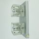 Applique murale Peill & Putzler n° 2 sur 2, style années 60/70, avec 2 cubes de verre.