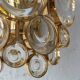 Brass and crystal glass wall lamps from Palwa