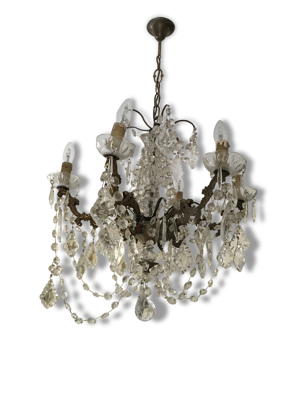 Lustre crisral et bronze