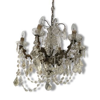 Chandelier crisral and bronze