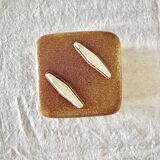 Bertoncello ,,screziato tabacco" glaze, cube vase italian vintage mid century from the 1970's by rob