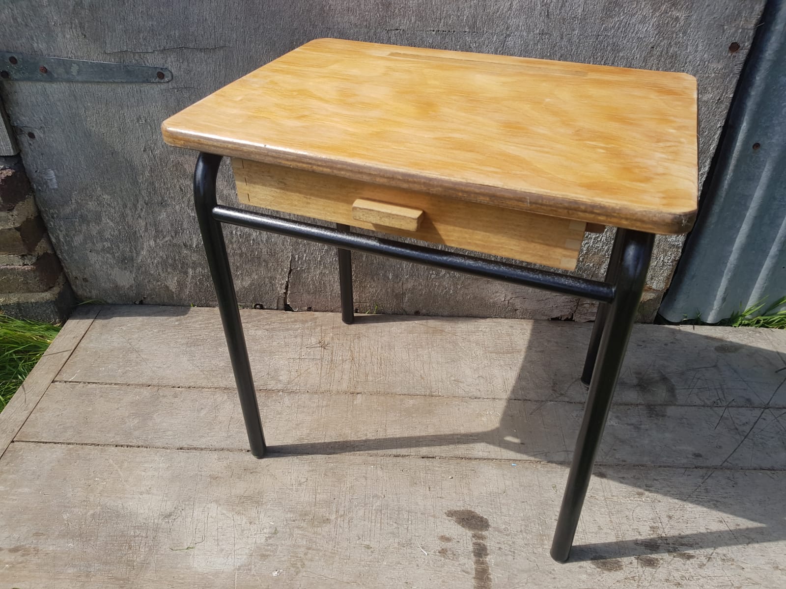 Former children's office Jacques Hitier mca 321 from mullca metal & vintage wood