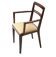 Pair of bridge 1930 chairs, beige leather seat