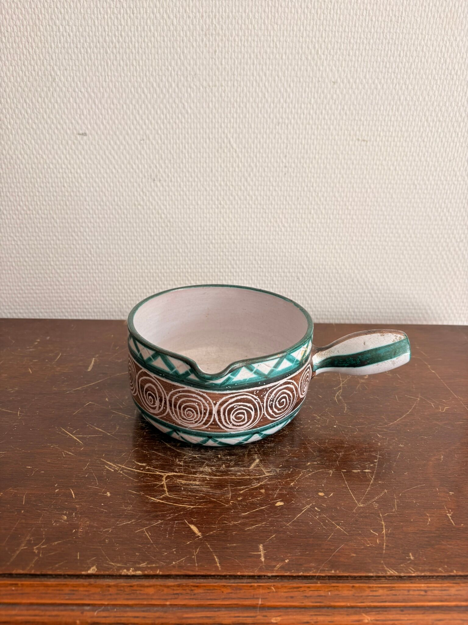 Frying pan Casserole dish flat Ramekin Ceramic Vallauris Robert Picault Vintage