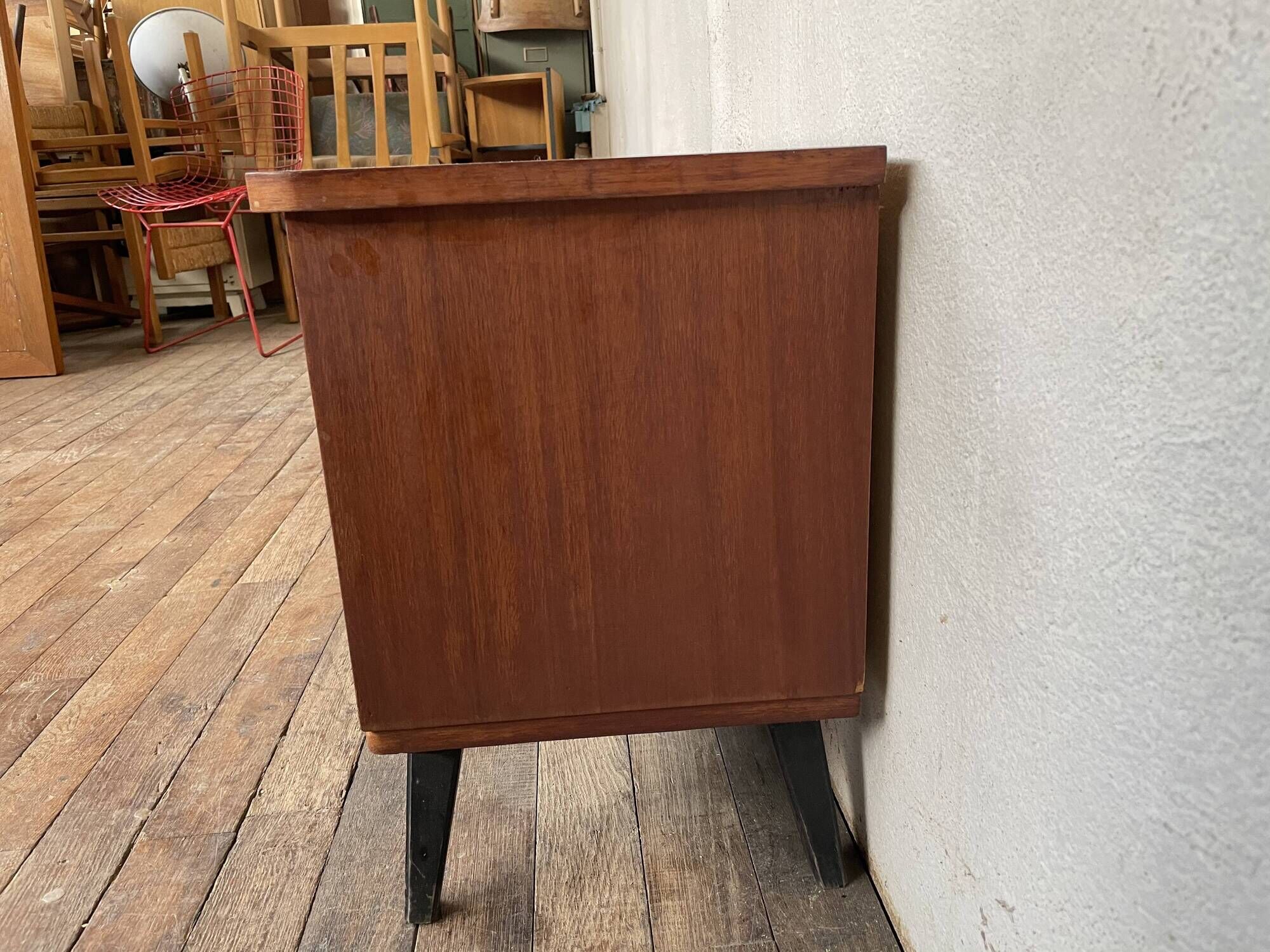 Pair of night table feet compass bedside end of vintage sofa old 1950 1960 retro