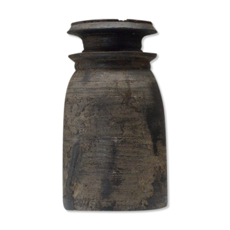 Antique Wooden Pot from Nepal Rustic 19th Century Storage Container