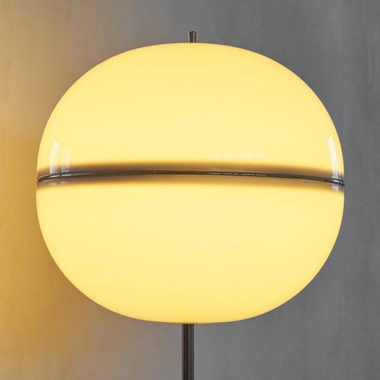 Spherical floor lamp in metal and acrylic, 1960s