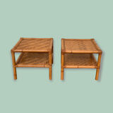 Vintage rattan side table 1960