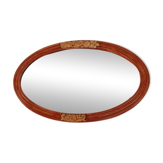 Vintage oval mirror with beveled glass