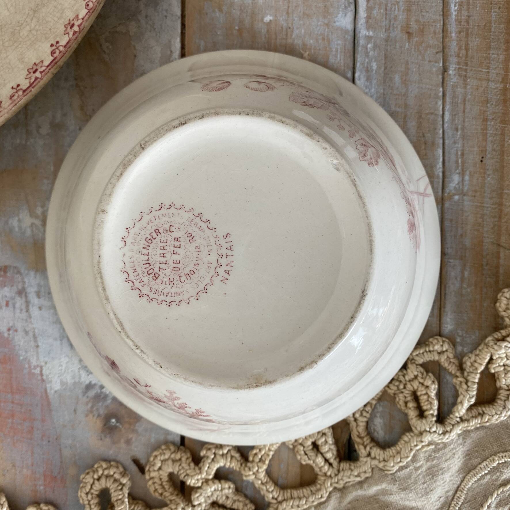 Ancient ironstone bowl from Choisy-le-Roi.