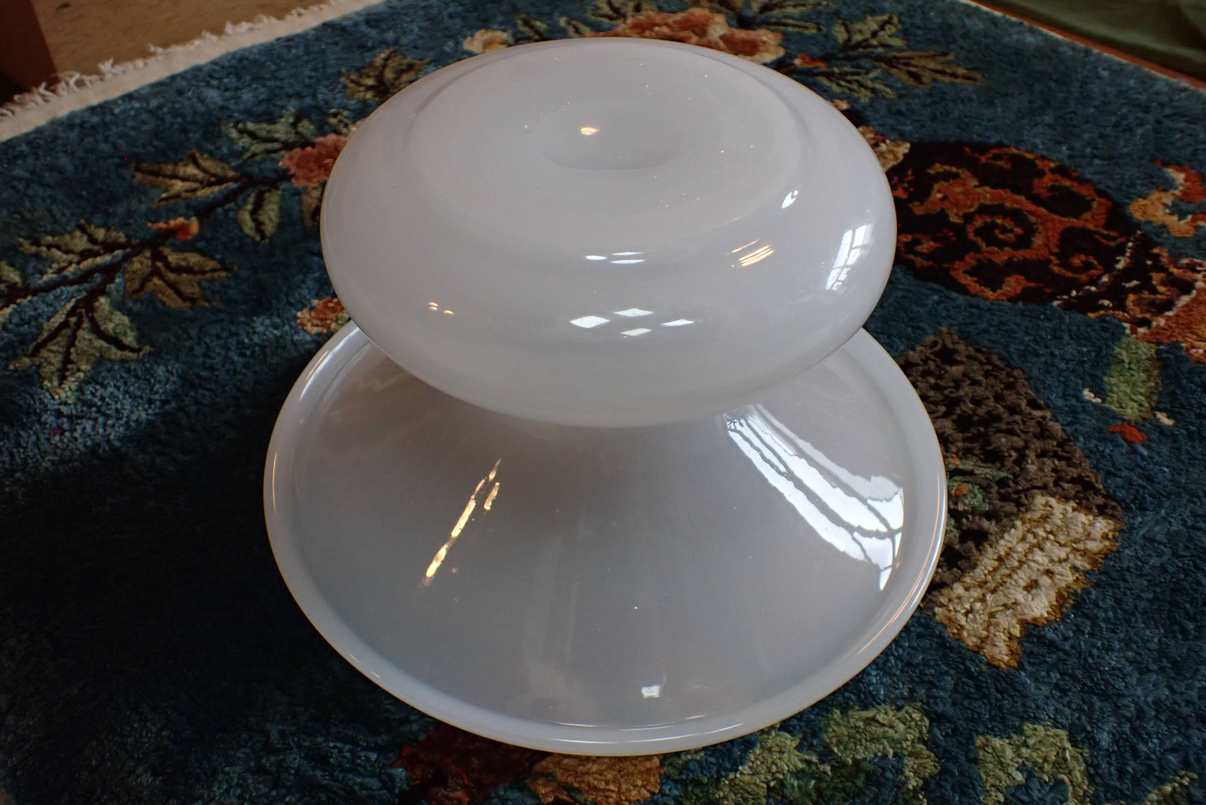 White opaline vase - late 19th or early 20th century