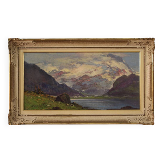 Greta landscape painting signed by C. Bentivoglio, 1930s