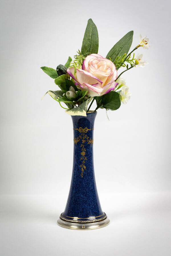 Porcelain and silver soliflore vase, 1st grade - Paul Millet, early 20th century