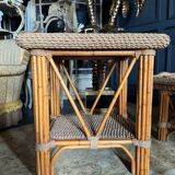 Coffee Table And Pair Of Sofa Ends From The 70s In Bamboo - 20th Century