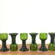 Service of 6 roemer glasses in green crystal