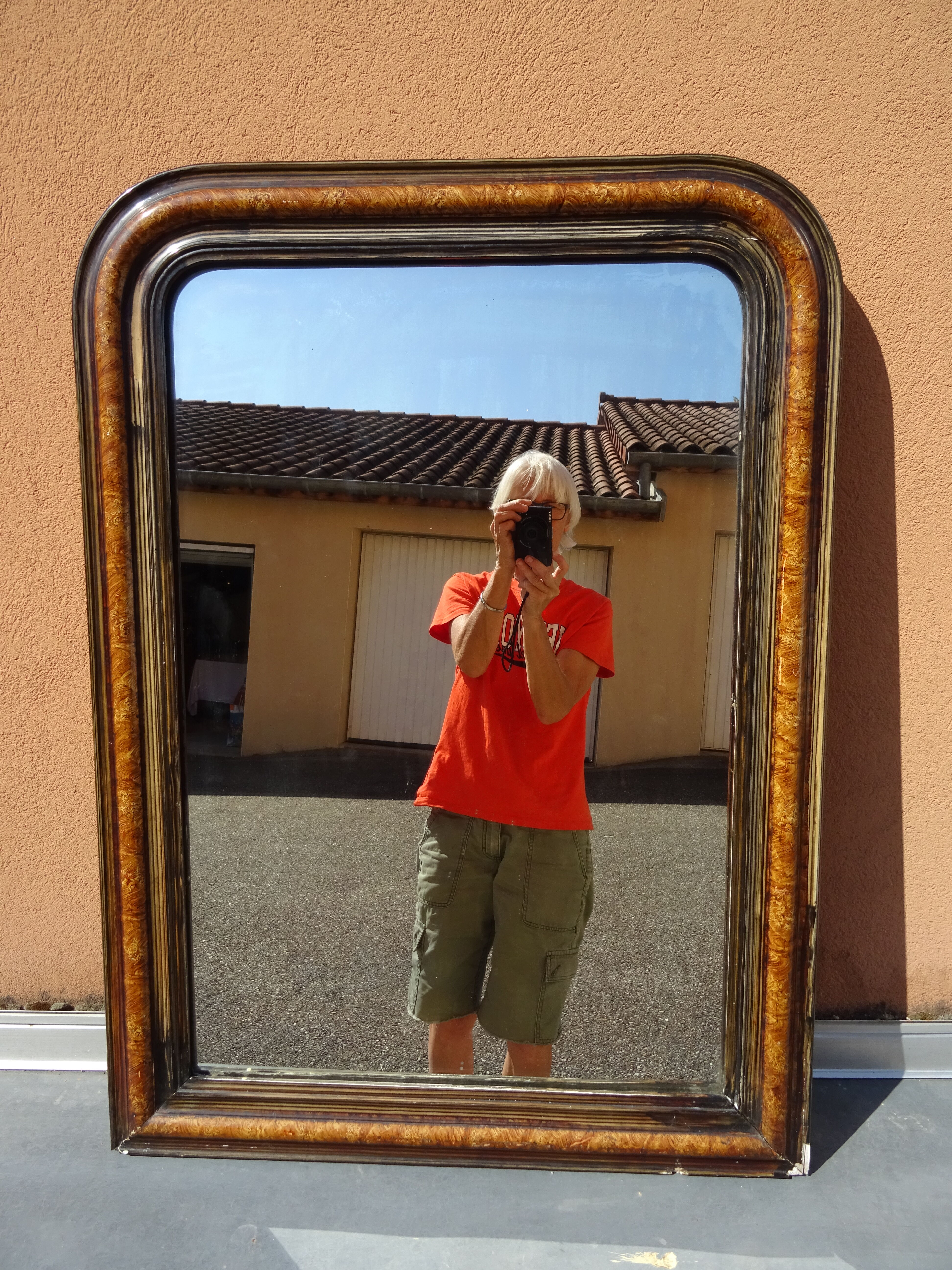 Old Louis Philippe 19th century mirror 89 x 65 cm