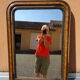Old Louis Philippe 19th century mirror 89 x 65 cm