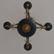Vintage French Empire Swan Chandelier: Bronze Brass Toleware, C1950s