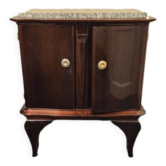 Vintage Mahogany Nightstand with Marble Top