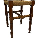 Vintage stool side table design brutalist design 60's oak