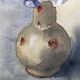Watercolor painting potiche with pensees flowers, on paper, signed cmb or cmr, still life 1989