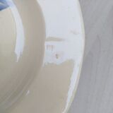 Lot de 2 assiettes creuses Digoin Sarreguemines modèle "rose bleue"
