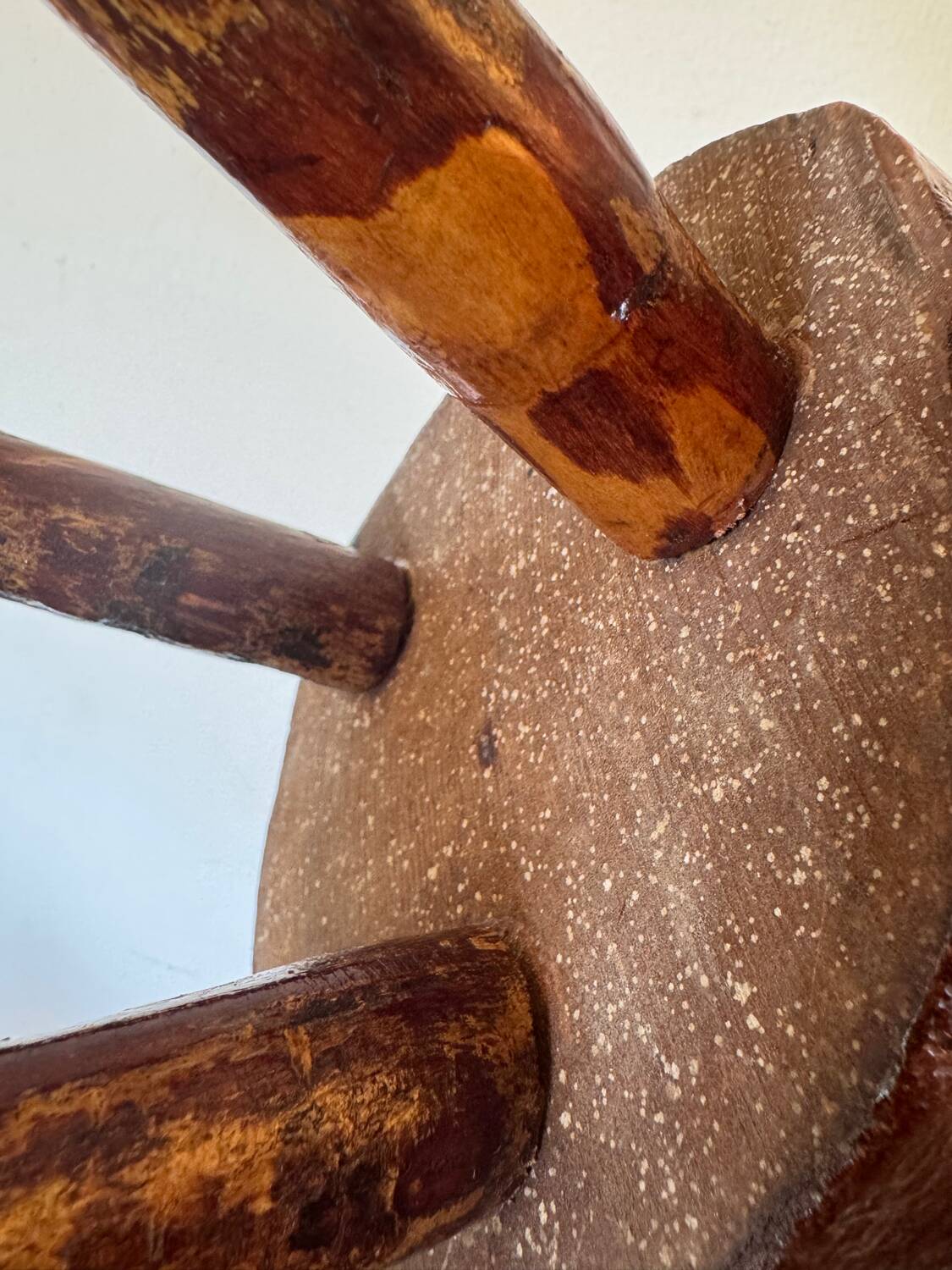 Brutalist wooden stools from the 60s