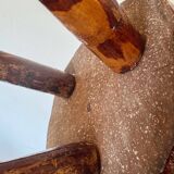 Brutalist wooden stools from the 60s