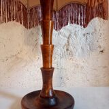 Wooden lamp turned in walnut