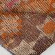 3x7 Brown Hot Pink Turkish Vintage Runner Rug, 92x227Cm