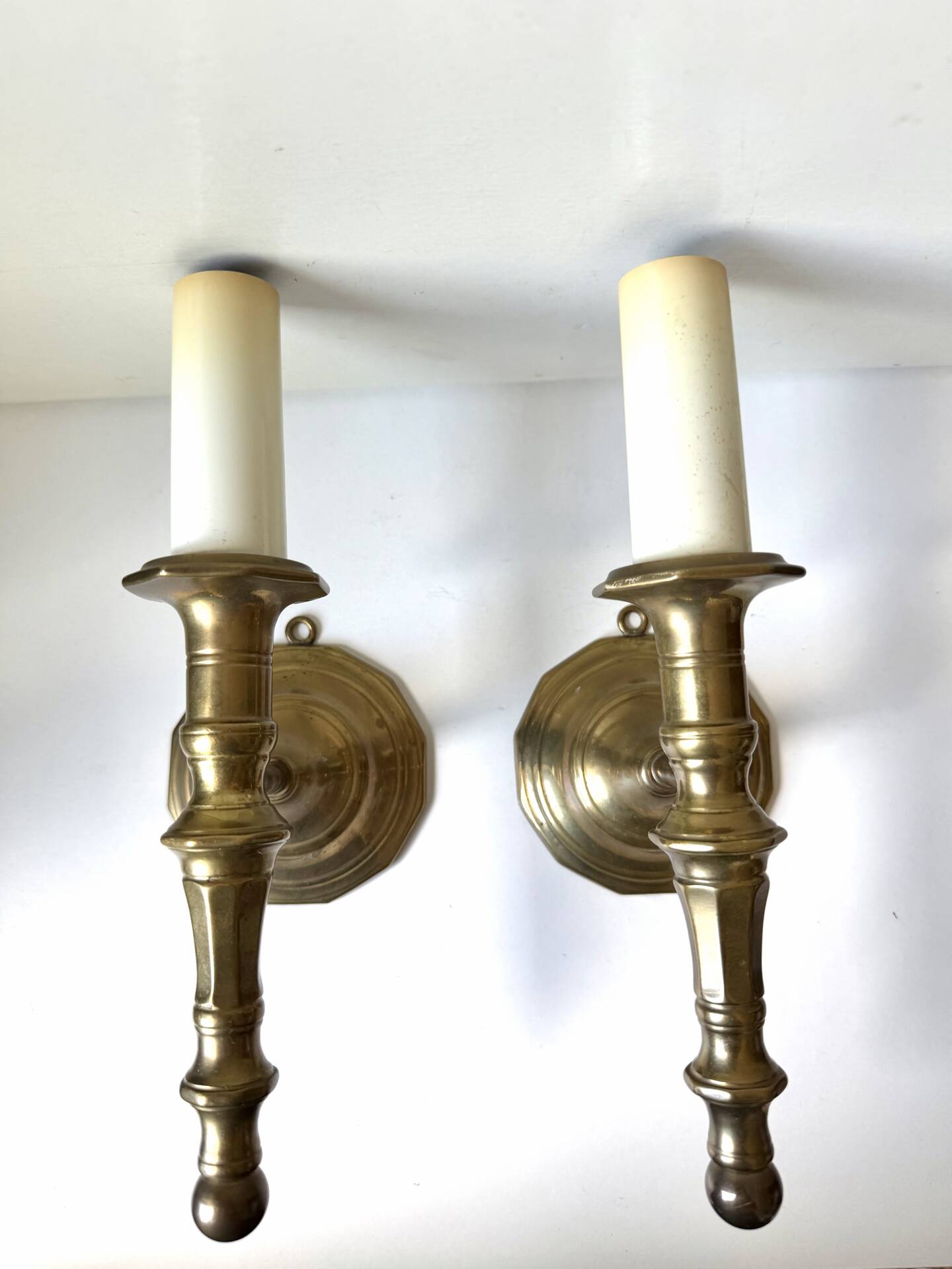 Pair of Solid Brass Antique wall lamps Sconces