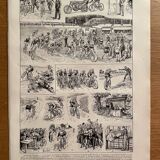 Lithograph on cycling and cycling from 1922