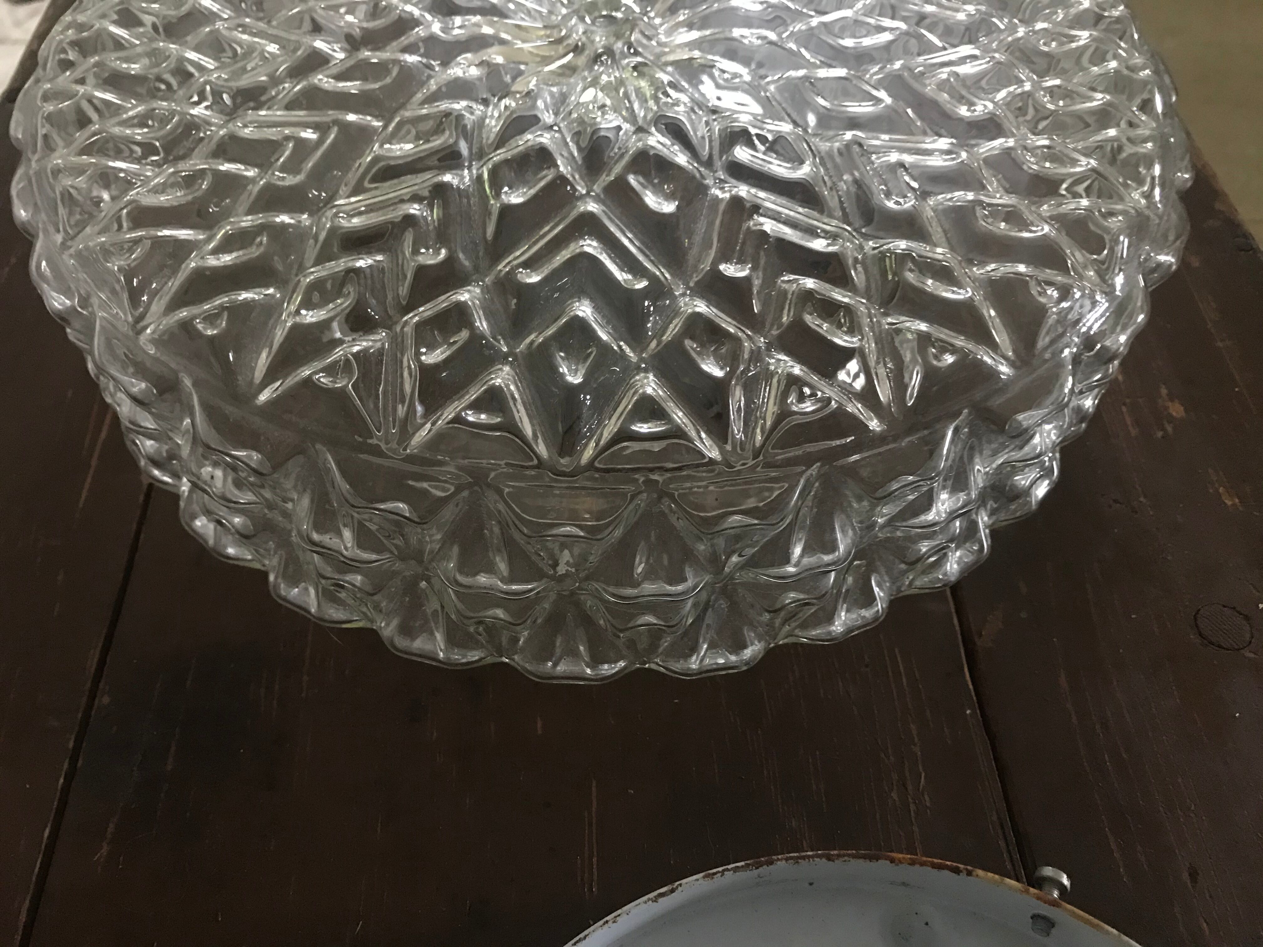 Vintage moulded glass ceiling 29cm