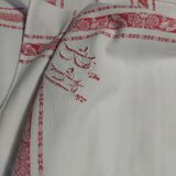 Damask cotton tablecloth monogram BD 129 x 155 cm