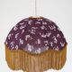 60s-70s pendant light, liberty print umbrella with fringes
