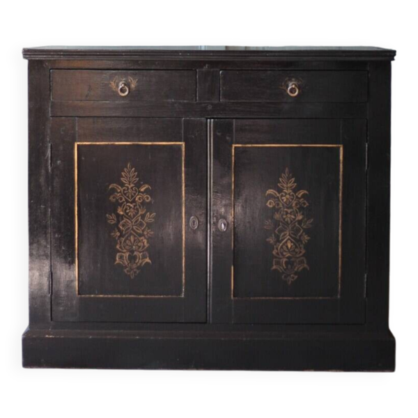 Buffet bas en bois bahut meuble de rangement, meuble ancien, décoration intérieure