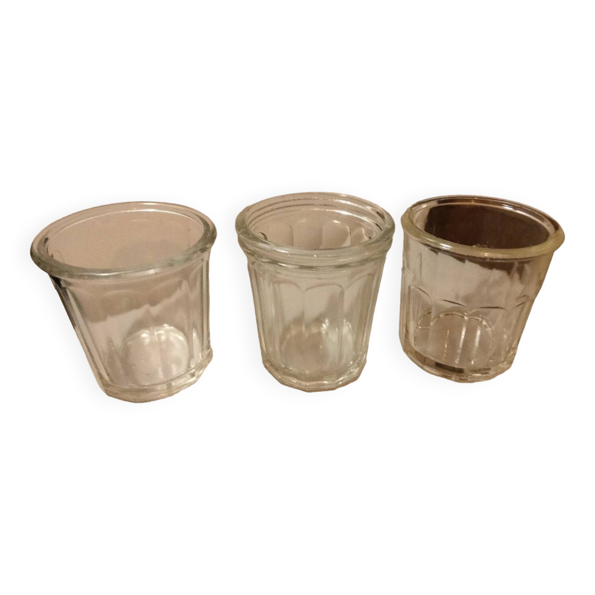 3 vintage jam jars
