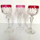 3 Baccarat Crystal Wine Glasses - Juvisy Red Model