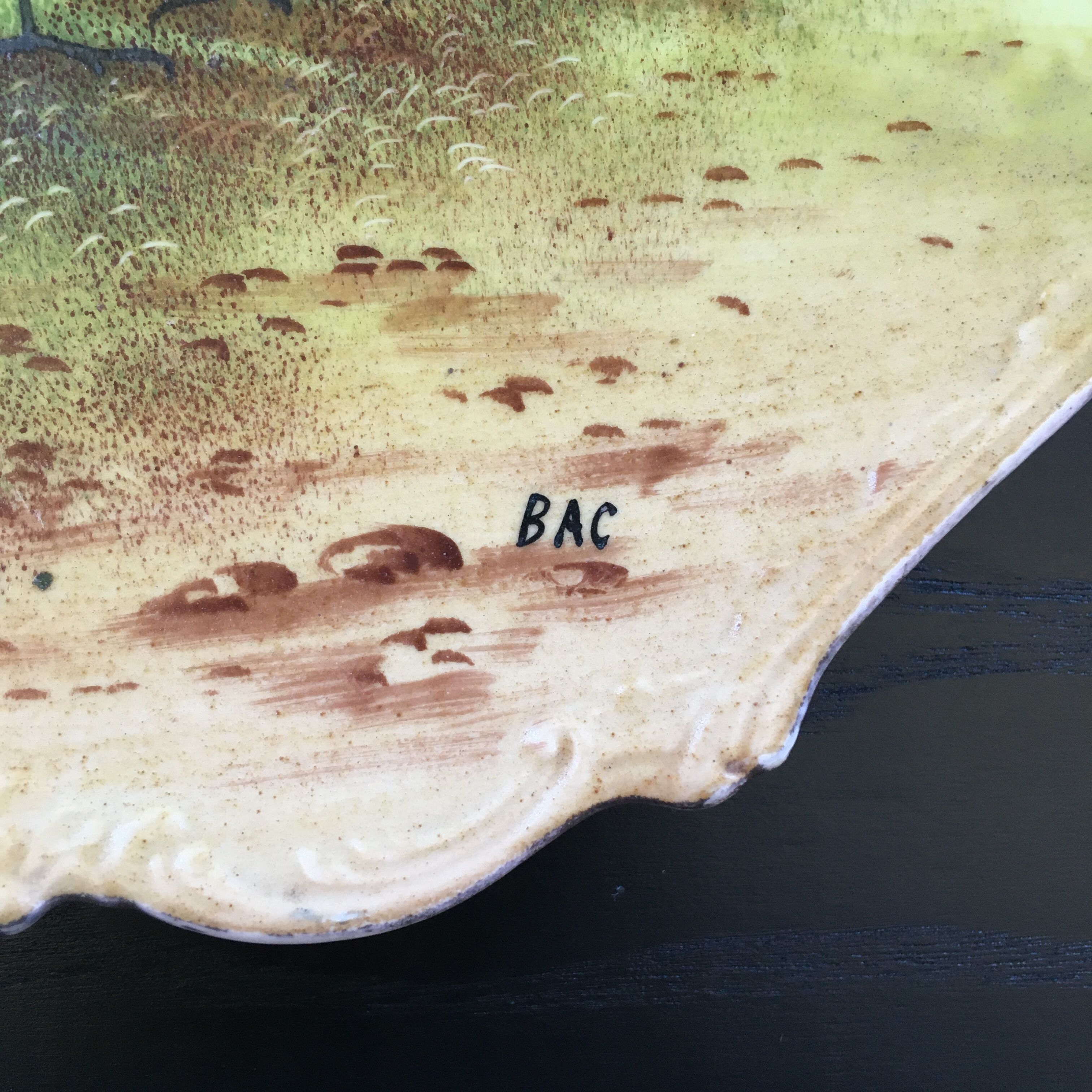 Dish painted woodcocks decoration