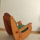 Scandinavian rocking chair in wood & mohair velvet