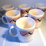 Set of 6 mugs vintage Mobil 80s