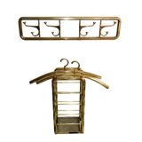 Art-deco france, wall coat rack + umbrella stand + clothes hangers 1940s 50