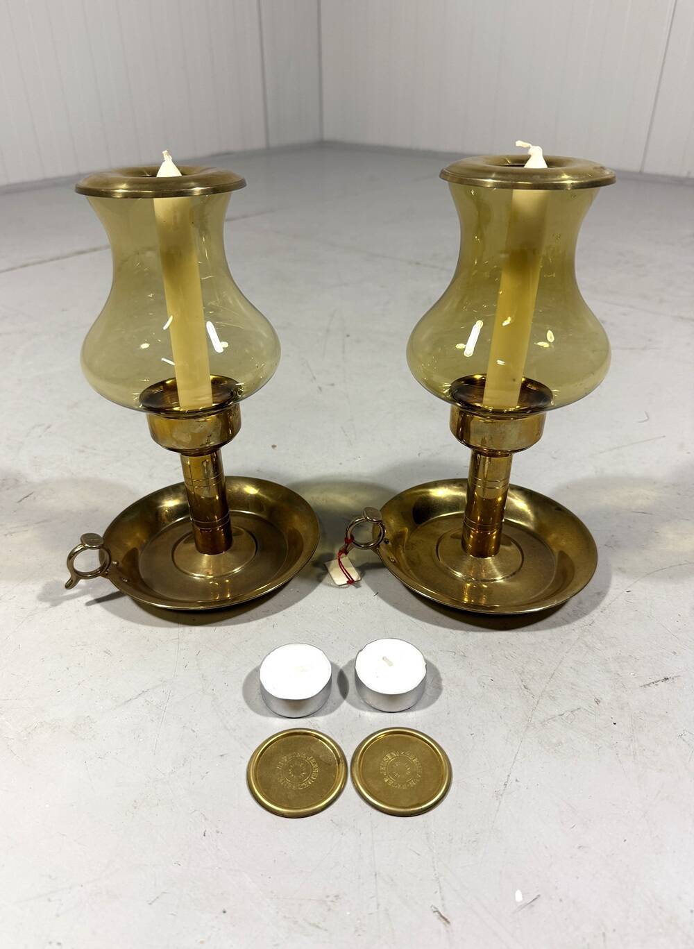 Peter Jensen Copenhagen brass candle holders Denmark 1960’s