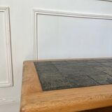 Brutalist wood and ceramic coffee table