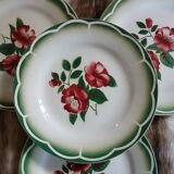 6 antique dessert plates from Digoin and Sarreguemines